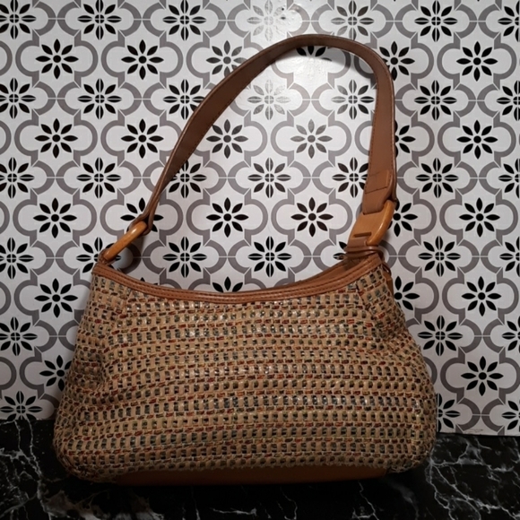 Fossil weaved straw purse satchel pocketbook - Picture 1 of 5